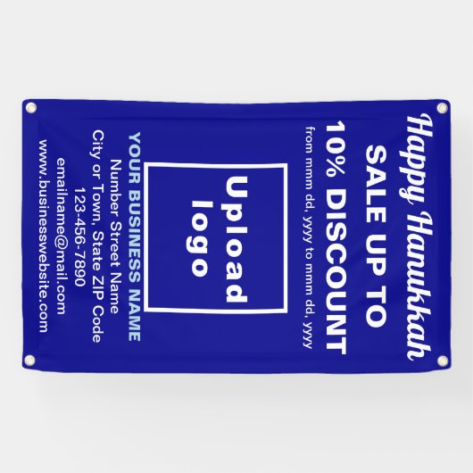 Commerce Hanoukka Vente sur bannière bleue (Horizontal)