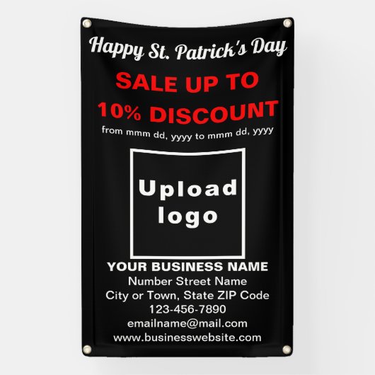 Commerce Saint Patrick Vente sur bannière noire (Verticale)