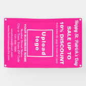 Commerce Saint Patrick Vente sur une bannière rose (Horizontal)