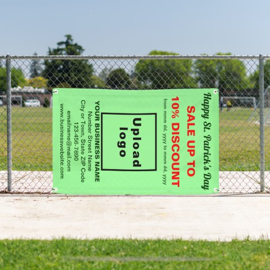 Commerce Saint Patrick Vente sur une bannière vert (Insitu)