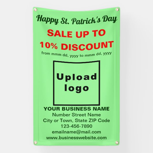Commerce Saint Patrick Vente sur une bannière vert (Verticale)