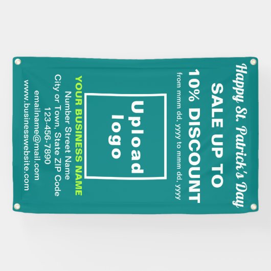 Commerce Saint Patrick Vente sur une bannière vert (Horizontal)