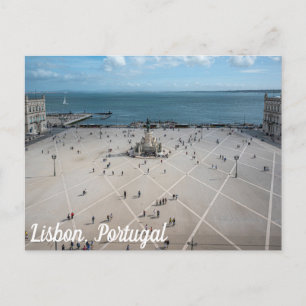 Commerce Square van bovenaf in Lissabon, Portugal Briefkaart