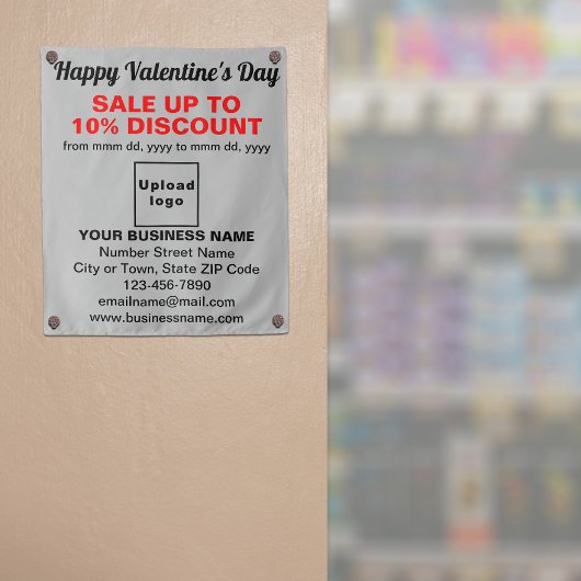 Commerce Valentine Vente sur Tapisserie gris