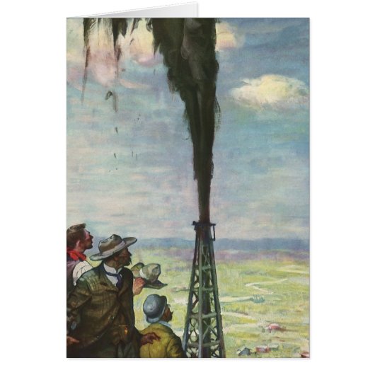 Commerce vintage, puits de pétrole avec les travai (Devant)