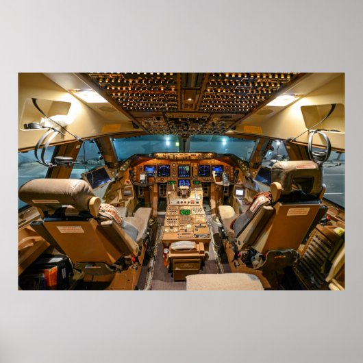 Commercial Jet Cockpit Poster (Voorkant)