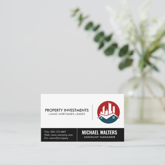 Commercieel onroerend goed Logo Visitekaartje (Staand voorkant)