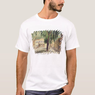 Commercieel vierkant, handelsbibliotheek en t-shirt