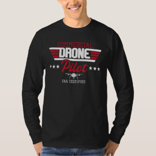 Commerciële Drone Pilot Aviator Quadcopter FAA CER T-shirt