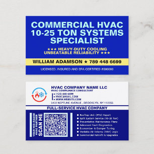 Commerciële HVAC Specialist in systemen van 10-2 Visitekaartje
