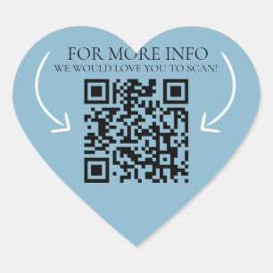 Commerciële info website marketing QR code gedempt Hart Sticker