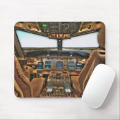 Commerciële jet airliner cockpit achtergrond muismat (Met muis)