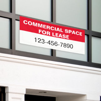 Commerciële Ruimte voor Lease & Telefoon Rood Wit  Spandoek