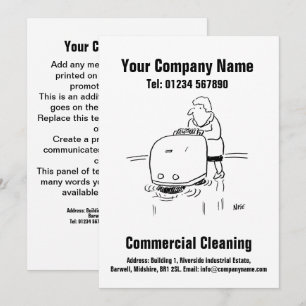 Commerciële Schoonmaak Cartoon Ontwerp Kaart