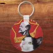 Commie Cat Sleutelhanger (Voorkant)