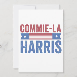 Commie-La Harris 2024 Funny Anti Kamala Harris Feestdagenkaart