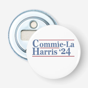 Commie-La Harris 2024 Grappig Anti Kamala Harris Button Flesopener
