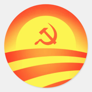 Commie Obama Logo Round Sticker