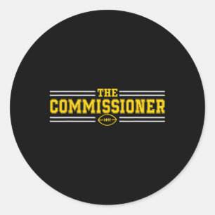 Commissaris Commish Fantasy Football League D Ronde Sticker
