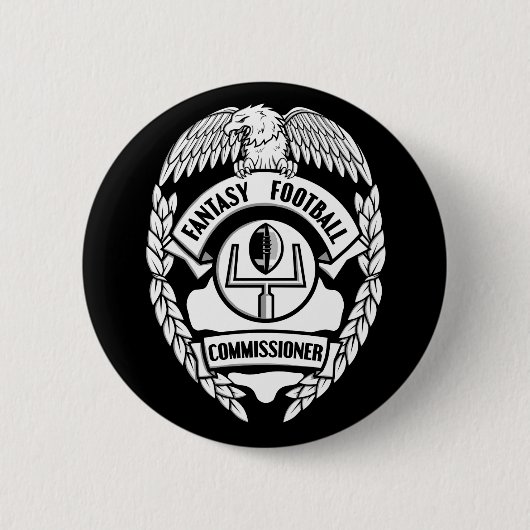 Commissaris Fantasy Football Ronde Button 5,7 Cm (Voorkant)