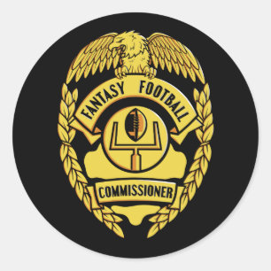 Commissaris Fantasy Football Ronde Sticker