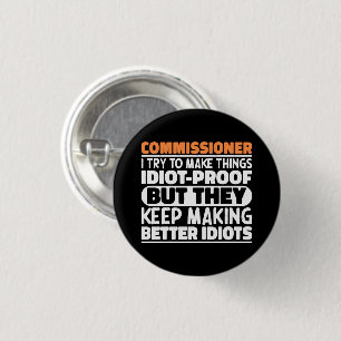 Commissaris, ik probeer grappige uitspraken te doe ronde button 3,2 cm