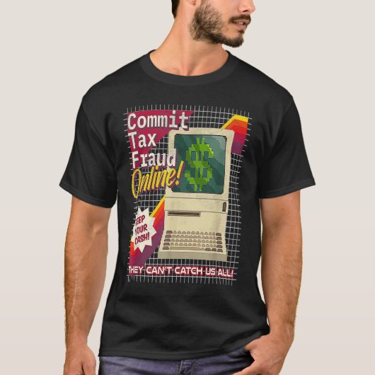Commit Tax Fraud Online Funny Retro Video Game Box T-shirt (Voorkant)