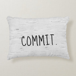 COMMIT Texte Sur Le Coussin Accent Arbre À Bouleau