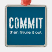 Commit zoek het dan uit metalen ornament (Voorkant)
