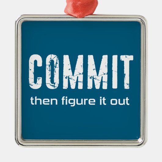 Commit zoek het dan uit metalen ornament (Voorkant)