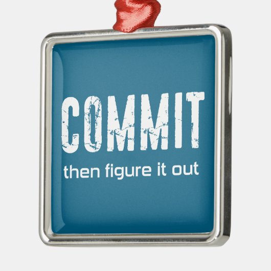 Commit zoek het dan uit metalen ornament (Links)