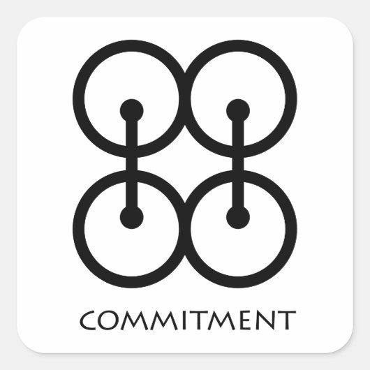 Commitment (Me Ware Wo) Adinkra Symbol Sticker (Voorkant)