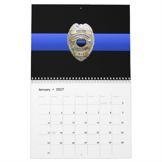 Commo 911 Expédition Léger Ligne Bleue Calendrier (Jan 2027)