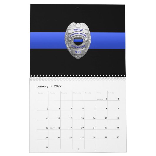 Commo 911 Expédition Léger Ligne Bleue Calendrier (Jan 2027)