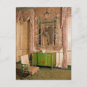 commode en stoel in de slaapkamer briefkaart