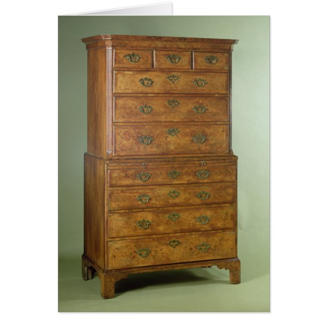 Commode superposée de noix de la Reine Anne, début (Devant)
