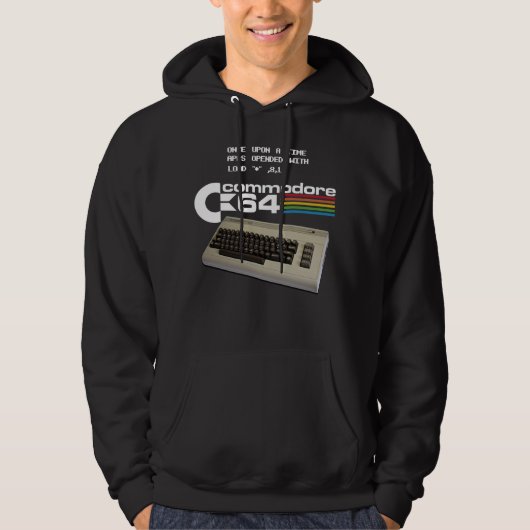 Commodore 64 C64 Logo Computer with Quote Load, 8, Hoodie (Voorkant)