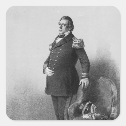 Commodore Matthew Calbraith Perry Vierkante Sticker (Voorkant)