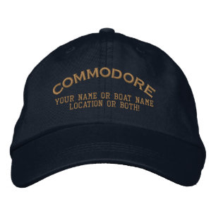 Commodore op maat Uw naam Boot Lokaal Geborduurde Pet