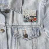 Commodore Perry's Gift of a Railway Vierkante Button 5,1 Cm (In situ)
