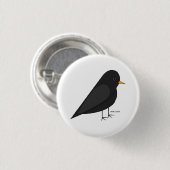 Common Blackbird button (Voorkant /achterkant)