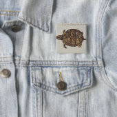 Common Box Tortoise Vierkante Button 5,1 Cm (In situ)