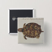 Common Box Tortoise Vierkante Button 5,1 Cm (Voorkant /achterkant)