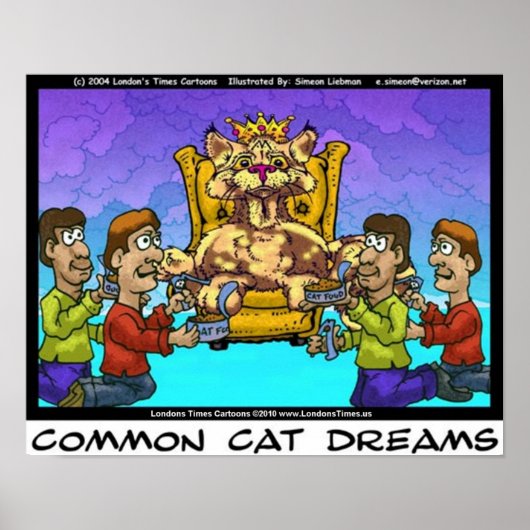 Common Cat Dreams Funny Collectible Art Poster (Voorkant)