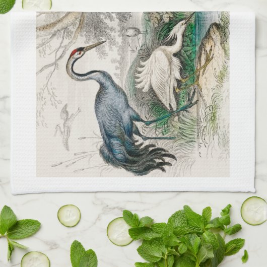 Common Crane, White Stork, Gigantic Crane, Vaak Theedoek (Gevouwen)