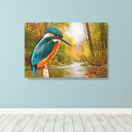 Common Kingfisher Canvas Afdruk (Insitu (Houten vloer))