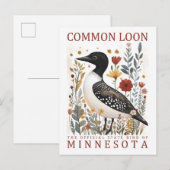 Common Loon Bird of Minnesota Verenigde Staten Rei Briefkaart (Voorkant / Achterkant)