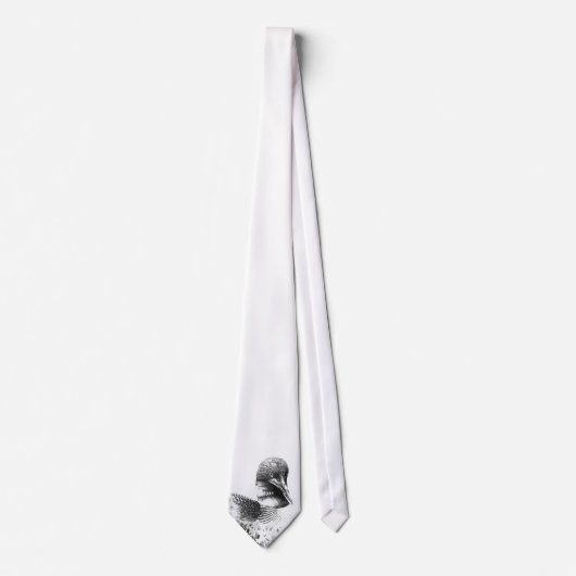 Common Loon Sketch Mannen Necktie Stropdas (Voorkant)