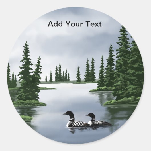 Common Loons Classic Ronde Sticker (Voorkant)