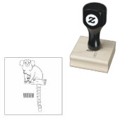 Common marmoset cartoon illustratie 	rubberstempel (Gestempeld)